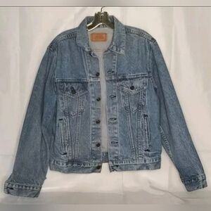 Vintage 80s Levis Jacket Mens Denim Trucker Blue Jean 70506-0214 USA Sz 40R